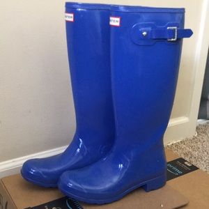 Like-new Blue Tall Hunter Rain Boots
